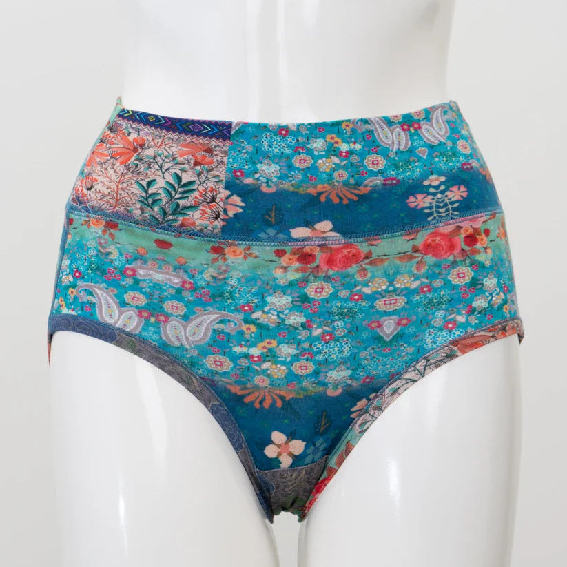 Blue Sky La Gaunche Full Brief in Hydrangea shown on a mannequin against a white background, from the front view.