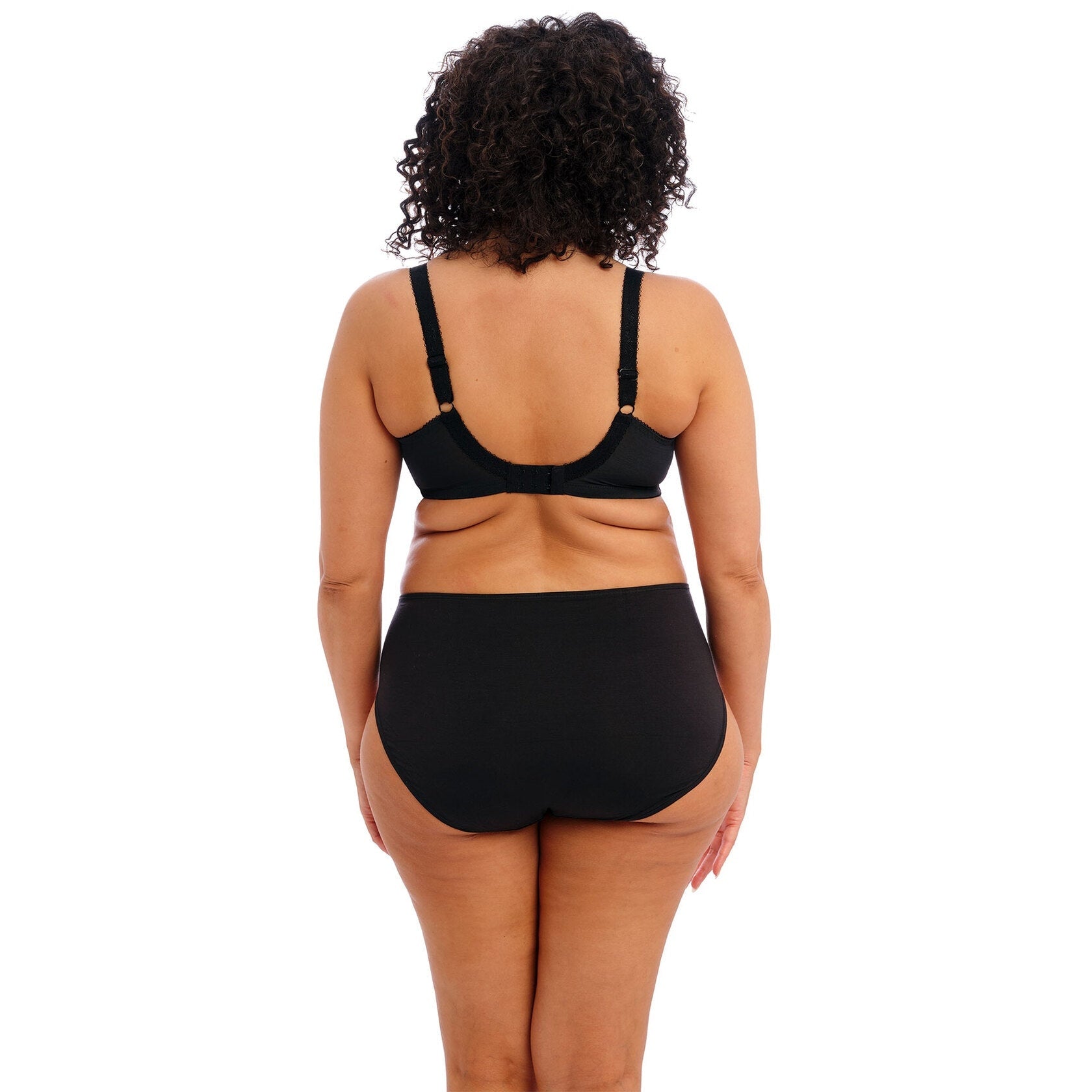 Elomi Morgan in Black on model showing the back view.