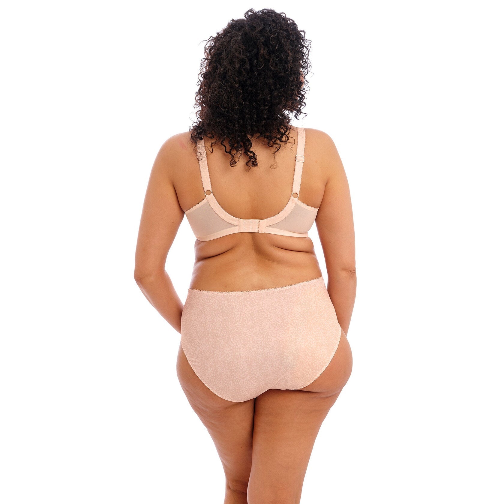 Elomi Morgan in Cameo Rose on model showing back view.
