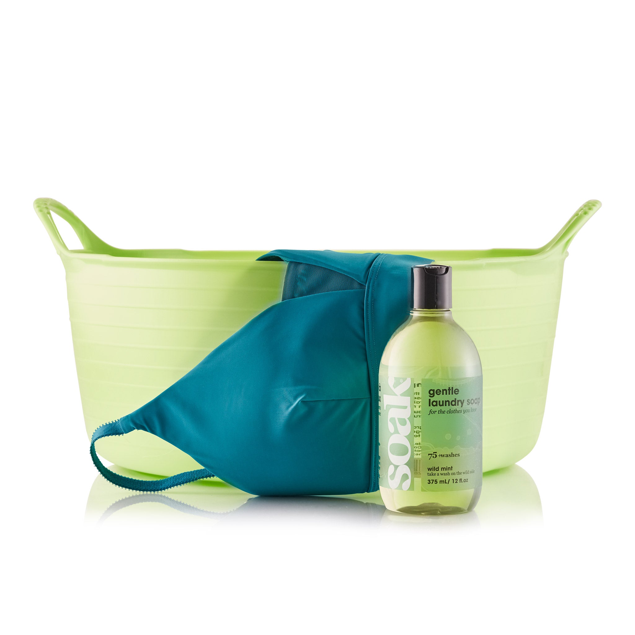 Minnie Wash Basin shown with bra and soak.