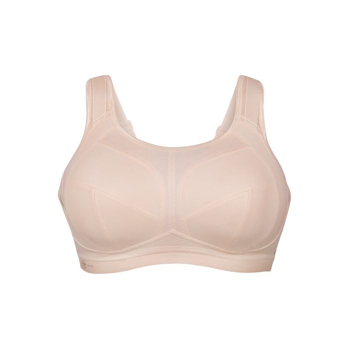 Beige bra on a white background