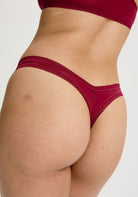 Red underwear on a plain background