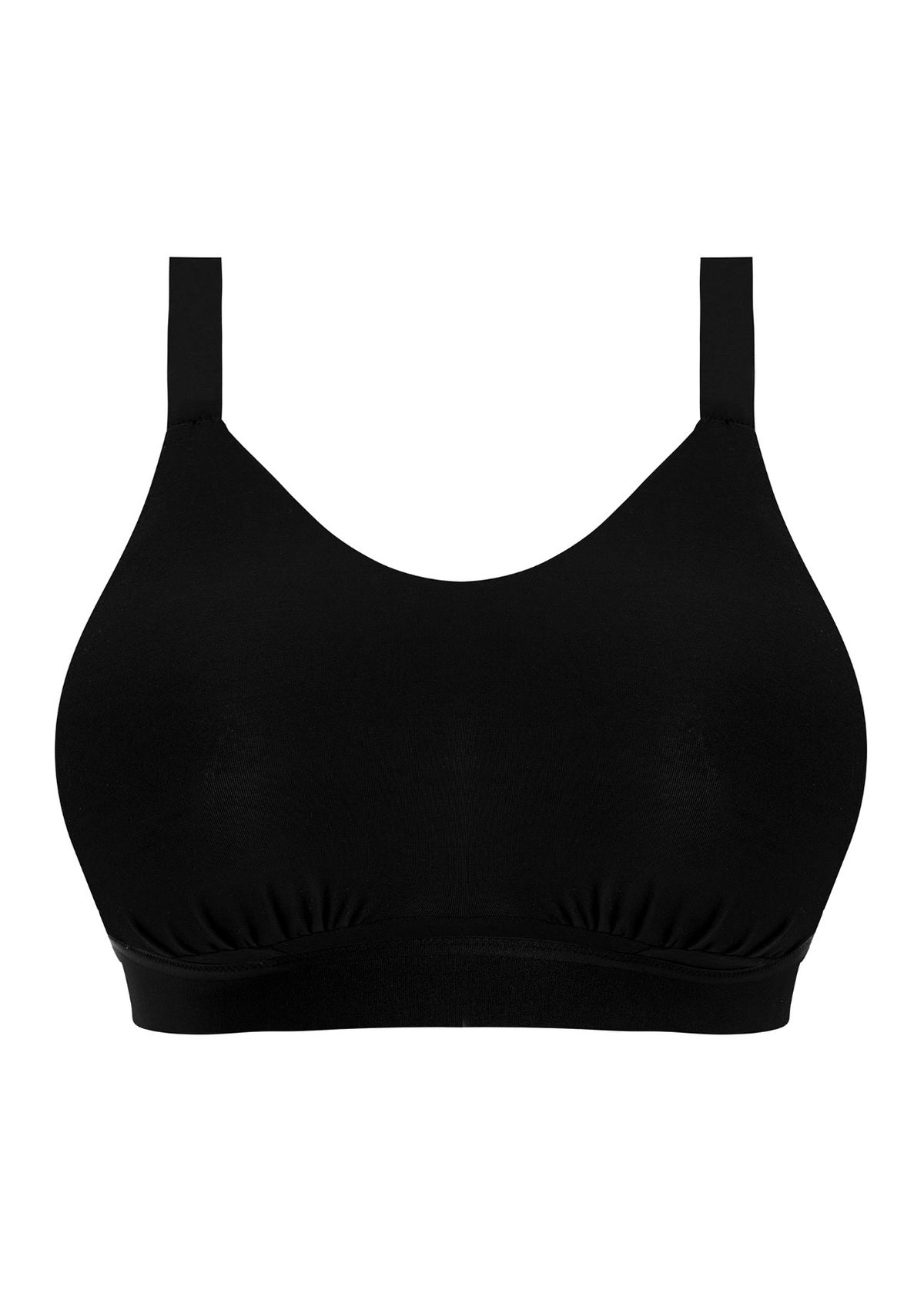 Black wireless bra on a white background