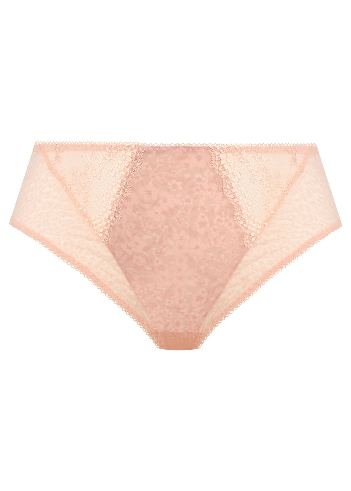 Pink lace underwear on a white background