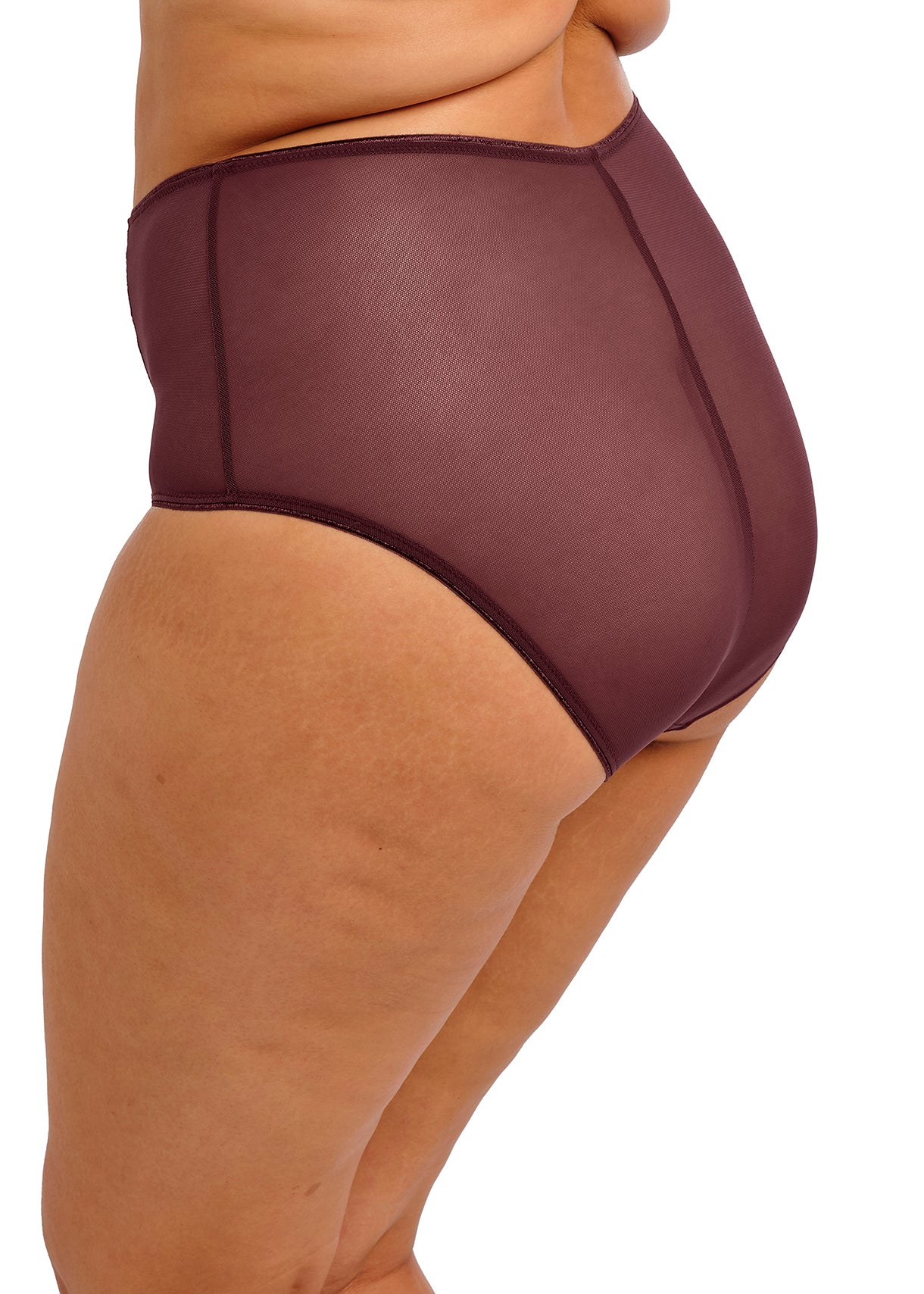 Brown high-waisted underwear on a white background