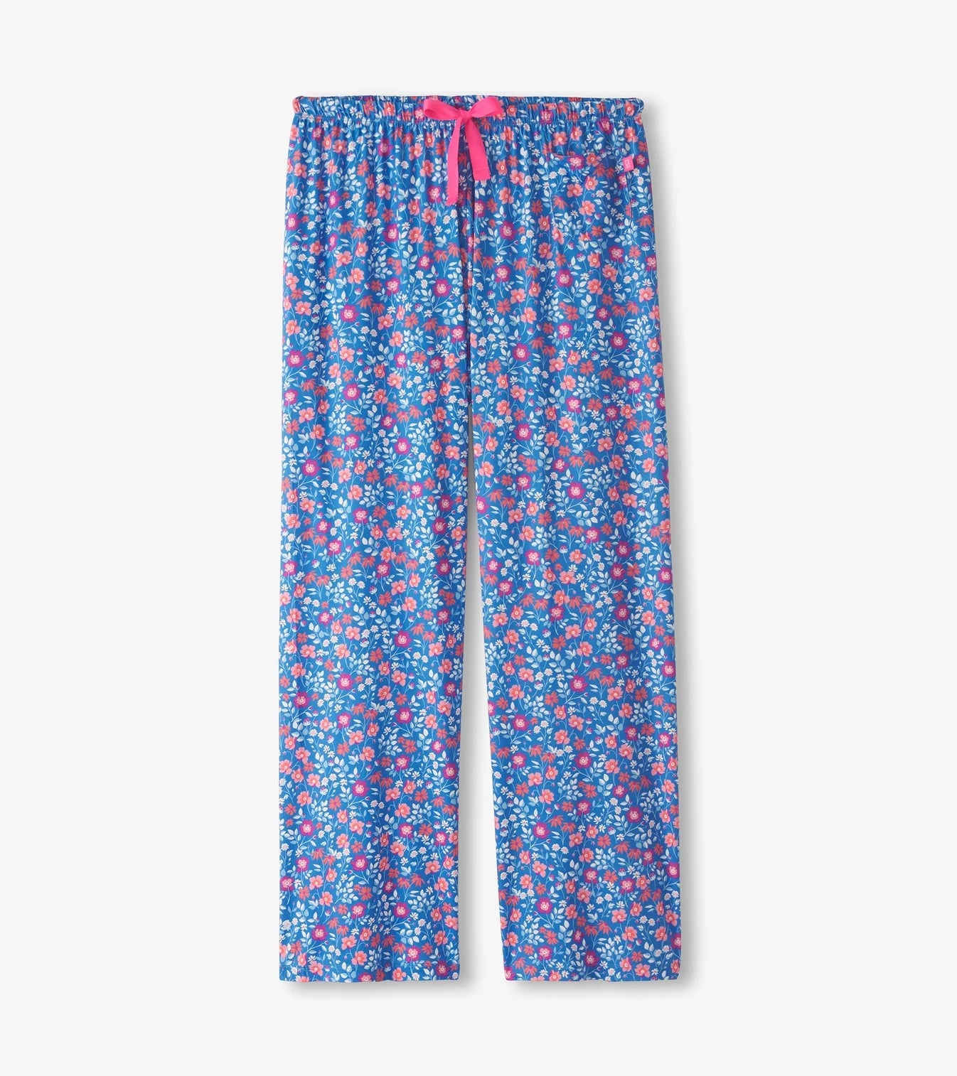 Floral patterned pants on a white background