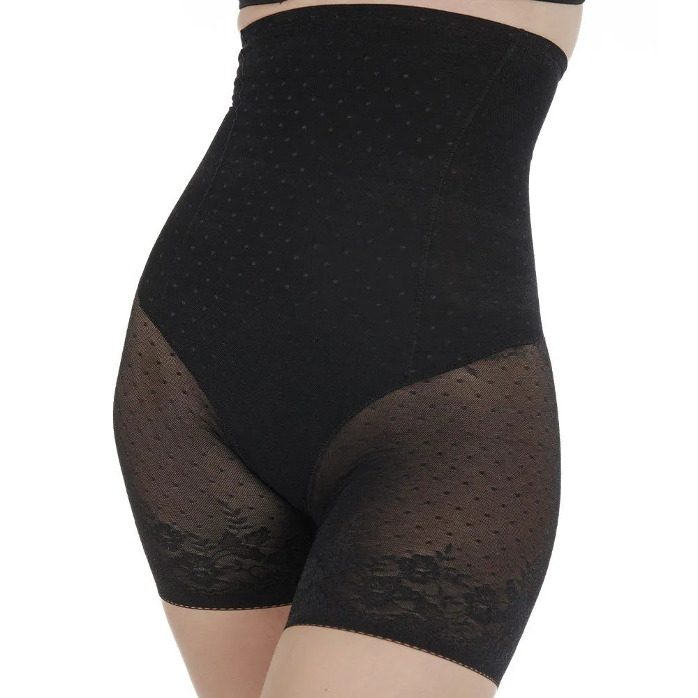 Janira Silueta Secrets Shapewear with Thigh coverage in black shown on a model against a white background.