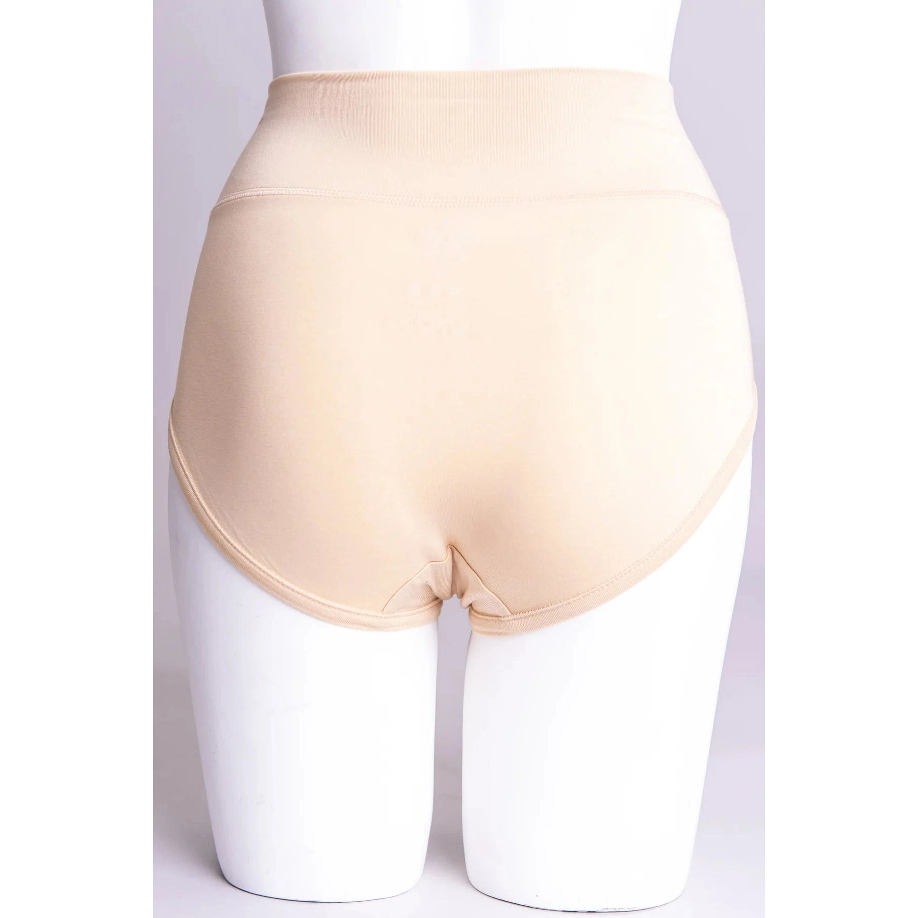 Blue Sky La Gaunche Full Brief in Beige shown on a mannequin against white background, from the back view.