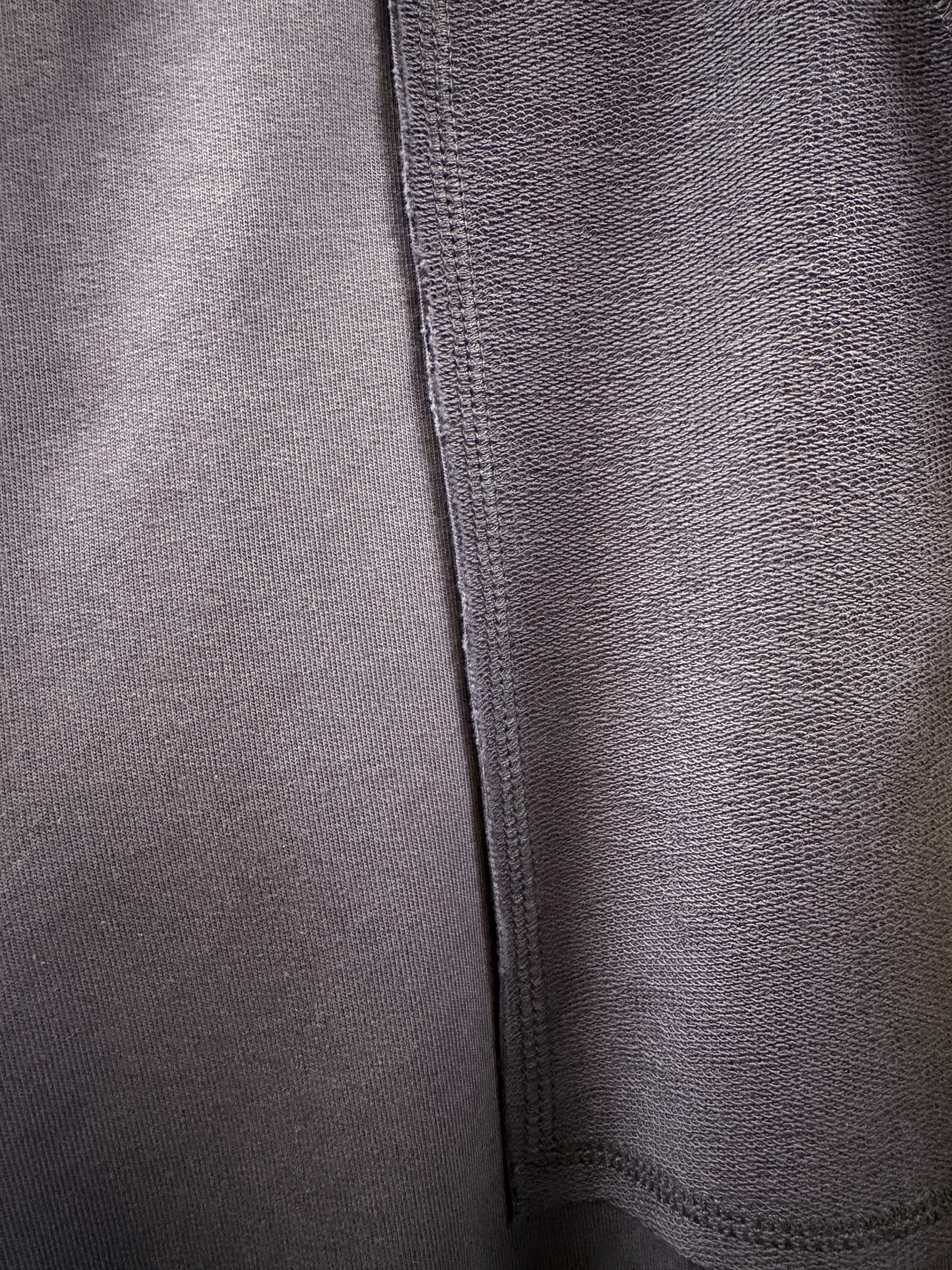 Close-up of navy Breezy pant fabric.