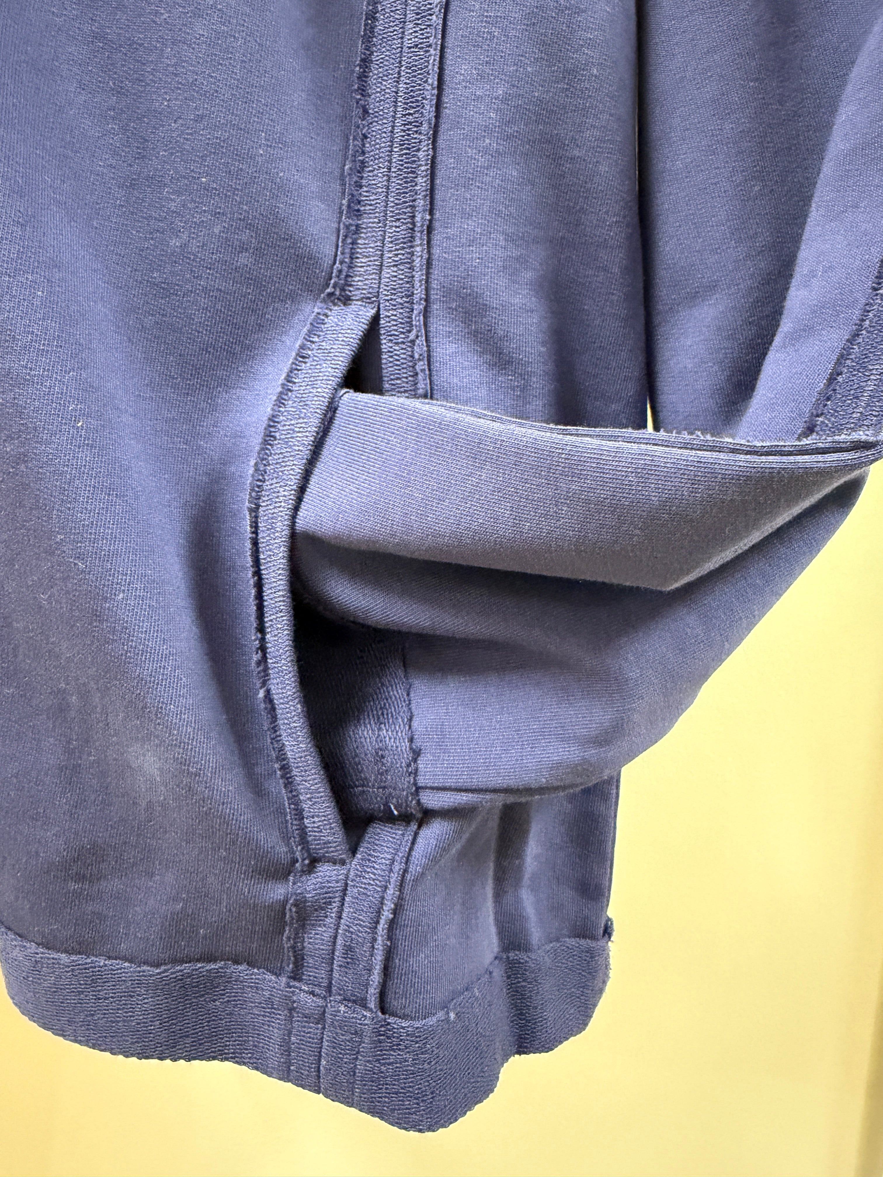 Close-up of a dark blue fabric with a yellow background