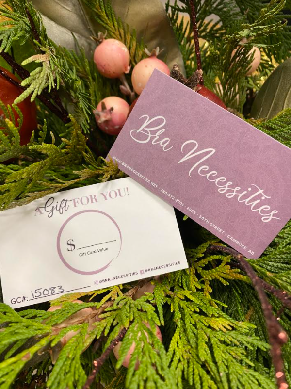 Bra Necessities Gift Cards on a leafy background