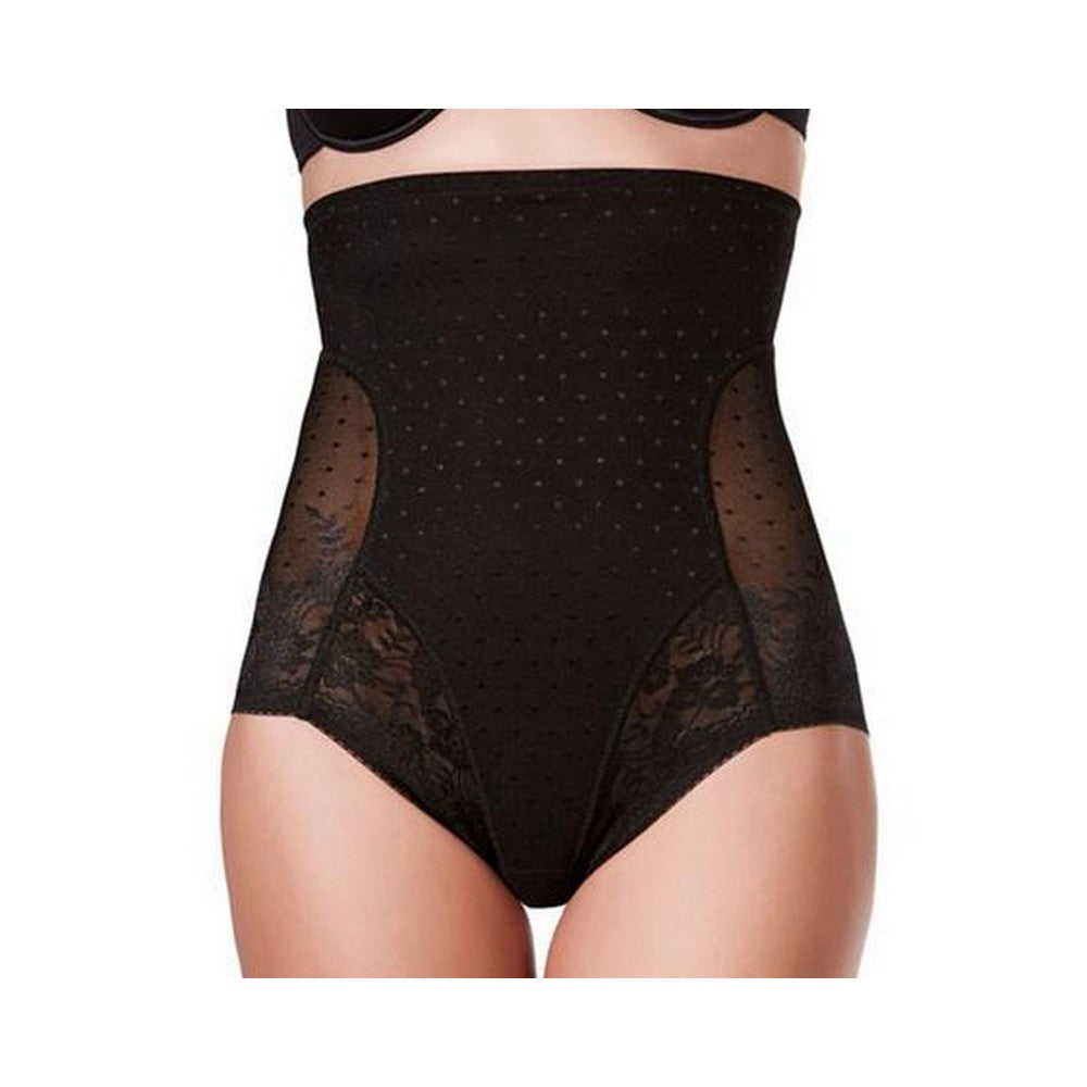 Janira Silueta Secrets High Brief in Black on a model against a white background, front view.