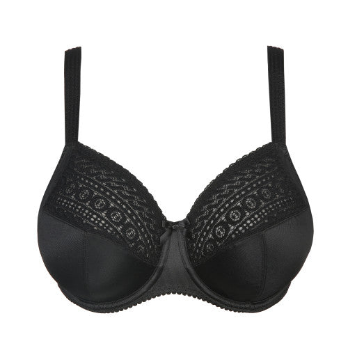 PrimaDonna Montara Full Cup Bra in black shown on a model against a white background.