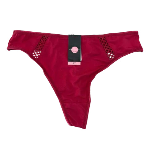Joseph Ruffina Low Cut Microfiber Thong in red against a white background.