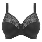 A black Morgan Full Cup Bra with stretch lace and bow detailing.