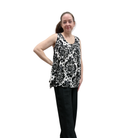 Black and white flowy tank