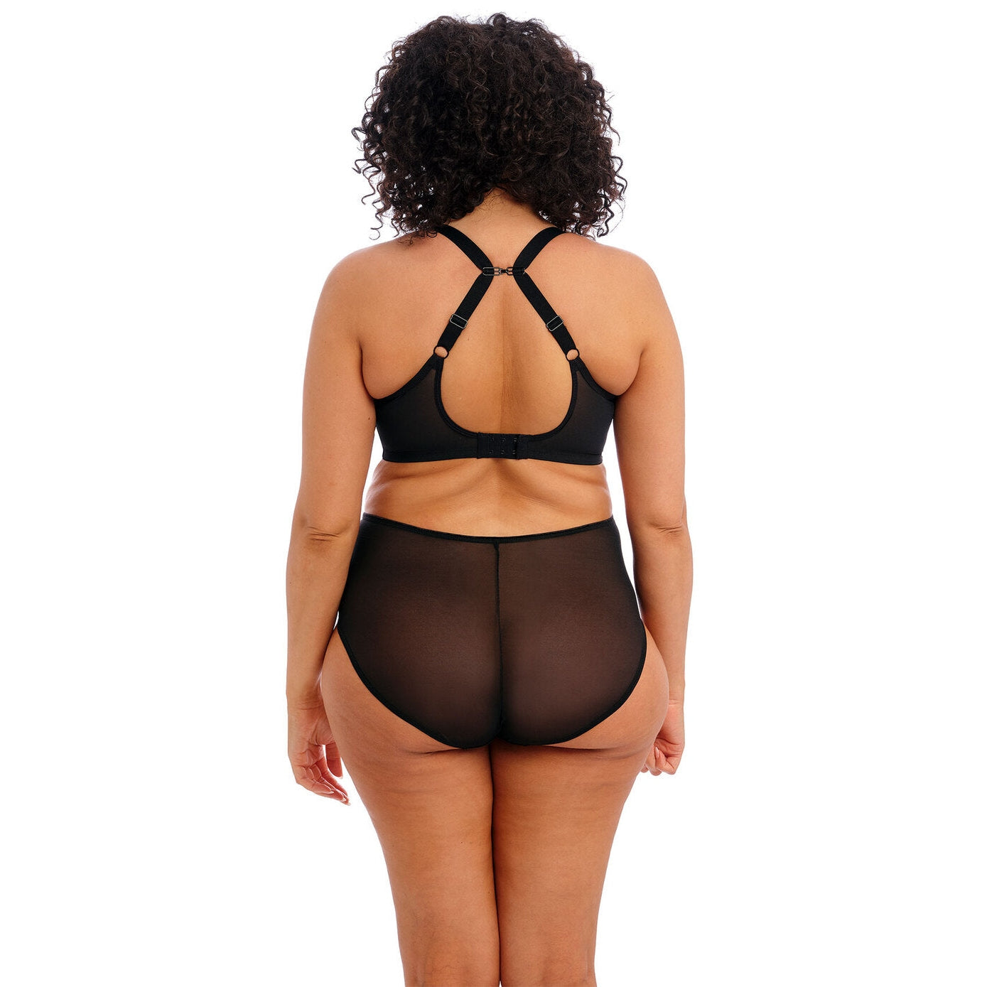 Matilda in Black showing black with j-hooked straps. 