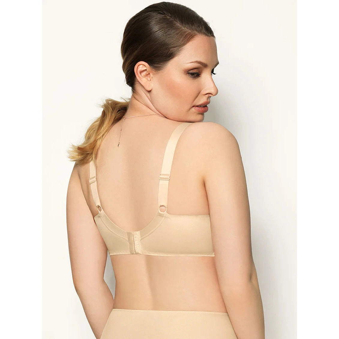 Virginia Spacer Bra in Nude showing back band. 