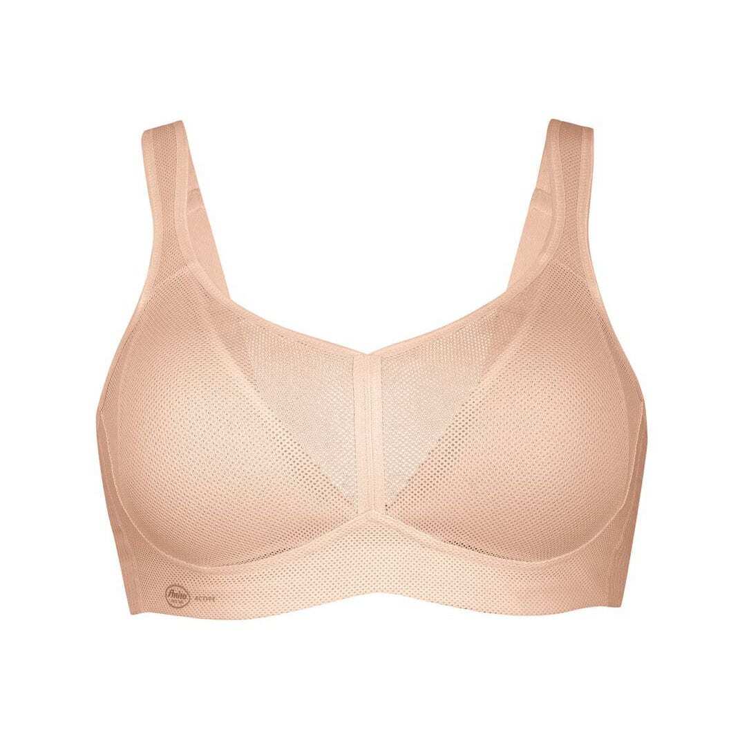 Beige bra on a white background