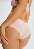 Back view of the Blush HIpster panty  in soft pink. 