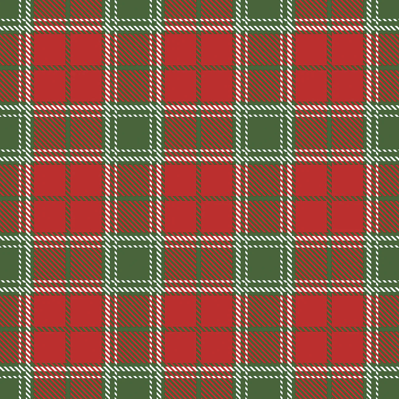Plaid pattern with red and green squares