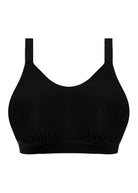 Black wireless bra on a white background