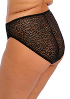 Black mesh leopard print underwear on a white background