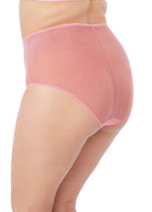 Pink high-waisted underwear on a white background
