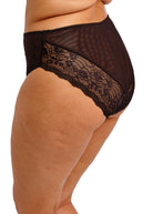 Black lace underwear on a white background