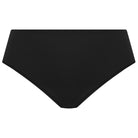 A black full brief underwear lying flat on a white background.