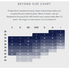 The Beyond Bra Sizing Chart for determining the appropriate size to order. 