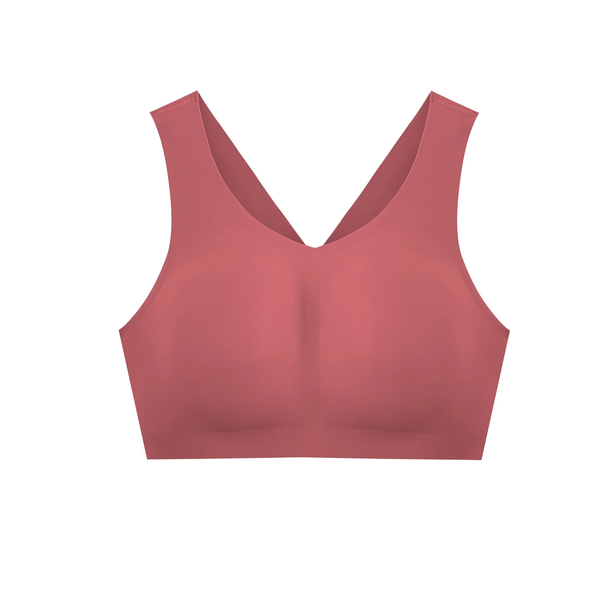 Evelyn & Bobbie Defy Bra in Pink Canyon, no wire bra on a white background. 