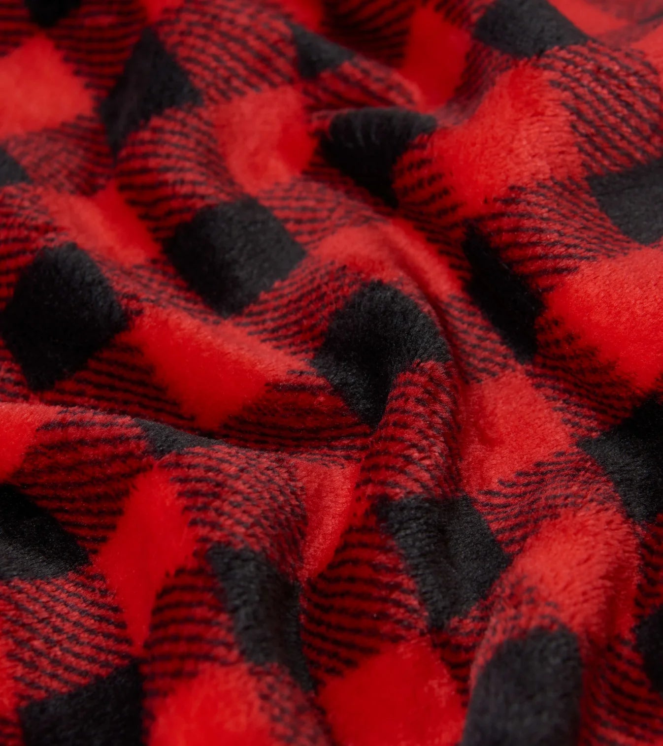 Close-up of red and black checkered fabric