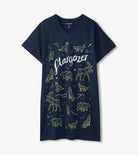 Navy blue t-shirt with celestial designs and 'Stargazer' text on a white background