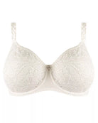 White lace bra on a white background