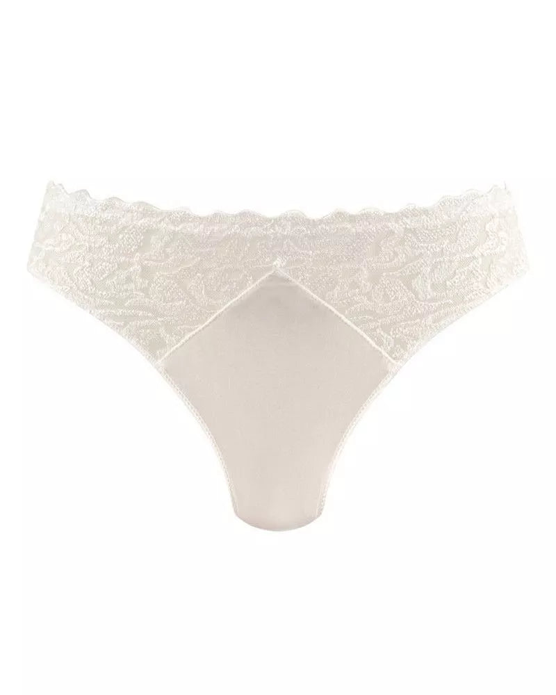 White lace brief on a white background