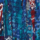 Close up of fabric to see pattern on indigo mosaic breeze papa style P5844 dress 