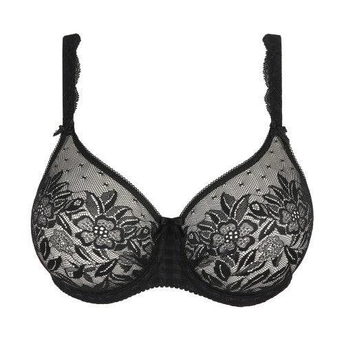 PrimaDonna Madison Seamless Bra in Black shown against a white background. 