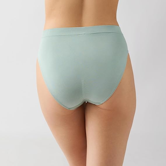 Light green high-waisted underwear on a plain background