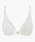 Aubade Rosessence Plunge bra in Opal shown on white background. 