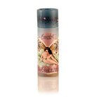 Lip balm container with vintage-style design on a white background