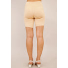Blue Sky Hallie Undershorts in beige shown on a model's legs against a white background, from the back view. 