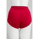 Blue Sky La Gaunche Full Brief in Lipstick Red shown on a mannequin against a white background, from the back view. 
