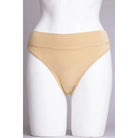 Blue Sky La Thong in Beige shown on a mannequin against a white background, showing the front view. 