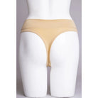 Blue Sky La Thong in Beige shown on a mannequin against a white background, showing the back view. 