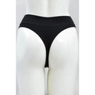 Blue Sky La Thong in Black on a mannequin against a white background, showing the back view. 