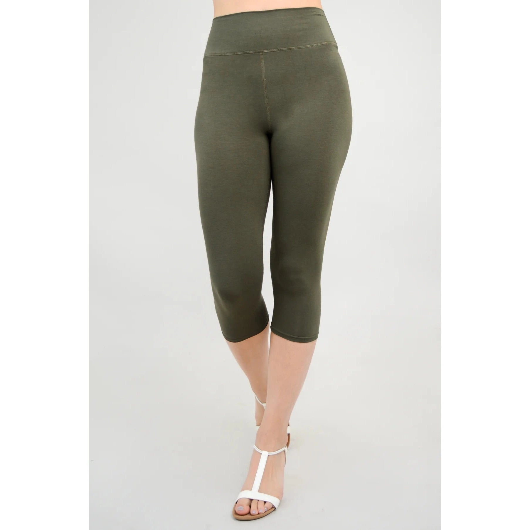 Blue Sky Riley Capris shown on a model against a white background from the front view. 