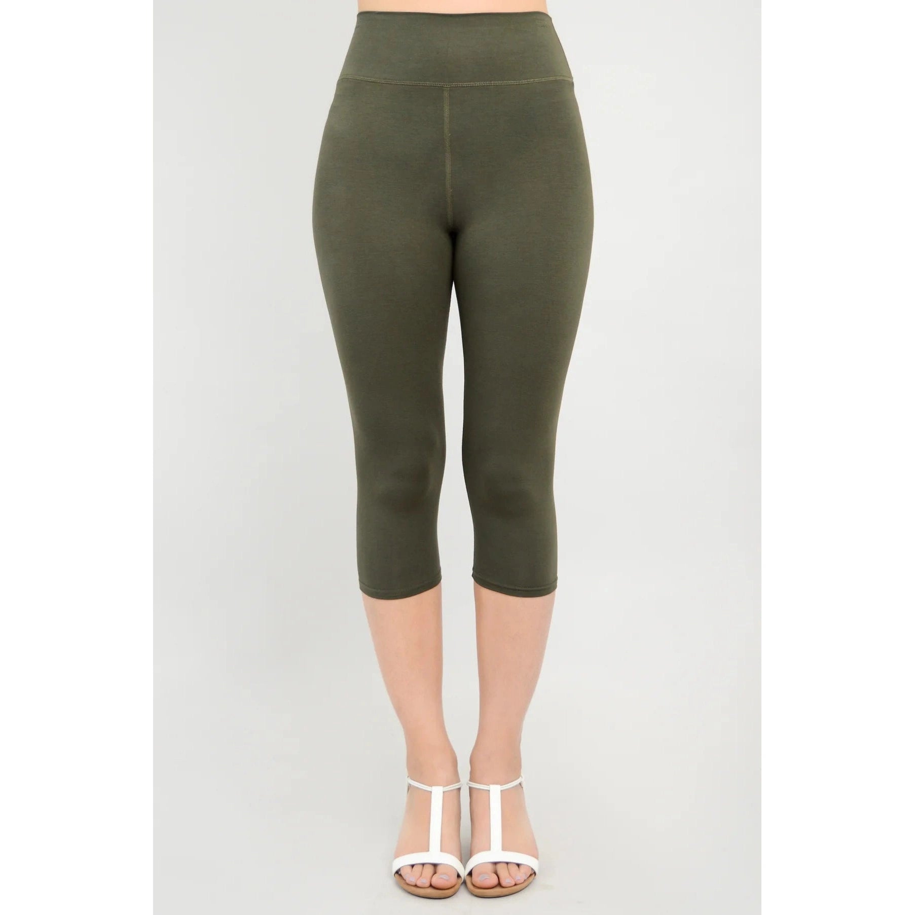 Blue Sky Riley Capris shown on a model against a white background from the front view. 