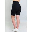 Blue Sky Robson Short in Black shown on a model against a white background, from the back view. 