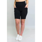 Blue Sky Robson Short in Black shown on a model against a white background, from the front view. 
